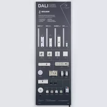 Стенд Системы Управления DALI 1760x600mm (DB 3мм, пленка, лого) (Arlight) 028903