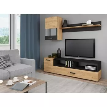 Стенка Woodville Алонсо дуб золотой / венге арт.398920