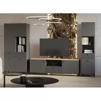 Стенка Woodville Ника эйхория QR-17 / графит комплектация 1 арт.595749