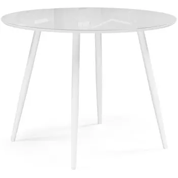 Стеклянный стол Woodville Абилин 100(140)х76 ультра белое стекло / белый / белый матовый 520593