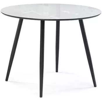 Стол 100(140)х76 белое стекло / черный матовый Notta Абилин 516546