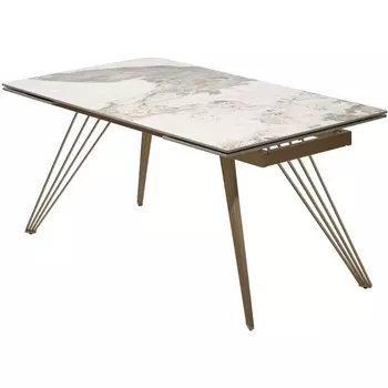 Стол ACERRA NEW 160 GLOSS LUXURY PANDORA SOLID CERAMIC/ каркас цвета шампань М-City M-City