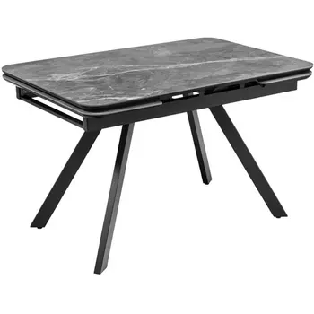 Стол Arthur раскладной 120-184x80x75см, керамогранит серый мрамор Greys Grey, чёрный Bradex Home арт.RF 0656