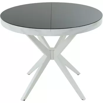 Стол Аврора Оскар D950 Glass, Белый, Стекло Чёрное