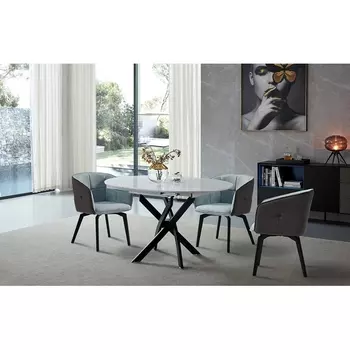 Стол B2303-1 белый лак/черный ESF Б2303-1БЕЛ/ЧЕР