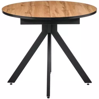 Стол Bradex Home Rudolf круглый раскладной 90-120x90x75см, Дуб Вотан, черный (RF 0454)