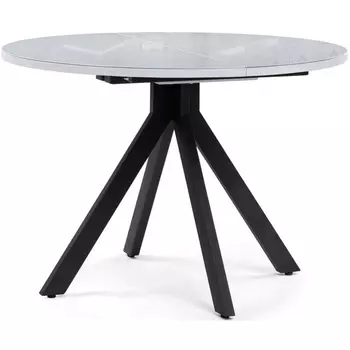 Стеклянный стол Woodville Бетина черный / белый 504211