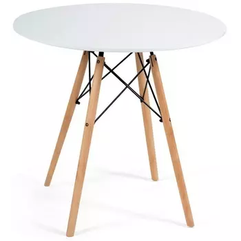 Стол (mod.80-MDF) белый/натуральный (металл/мдф/бук) Tetchair 111931 13067