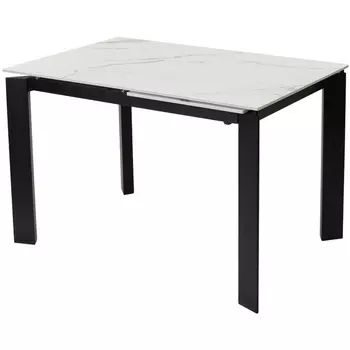 Стол CORNER 120 GLOSS STATUARIO WHITE SINTERED STONE / BLACK (M-City)