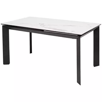 Стол HIGH STATUARIO Белый мрамор глянцевый, керамика/ черный каркас M-City Cremona DECDF501THGSTATBLCK140