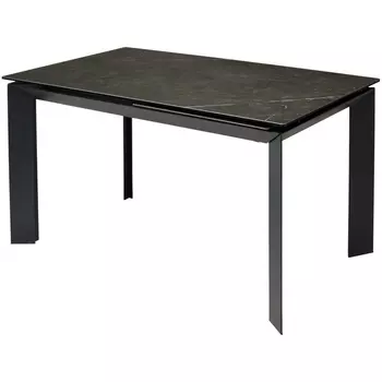 Стол CREMONA 140 KL-116 Черный мрамор матовый, итальянская керамика/ черный каркас М-City M-City