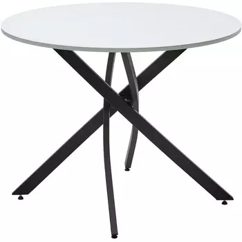 Стол ДАРИО D100 Белый, стекло/ Черный каркас М-City 464M05632 M-City