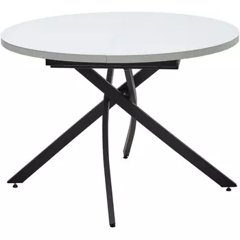 Стол ДАРИО D110 раскладной Белый, стекло/ Черный каркас М-City 464M05638 M-City
