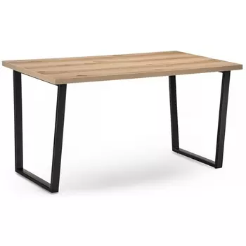 Стол Woodville Лота Лофт 140 25 мм дуб делано светлый / черный матовый 489612