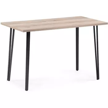 Стол Woodville Денвер Лофт 120 25 мм черный матовый / дуб делано светлый 516125