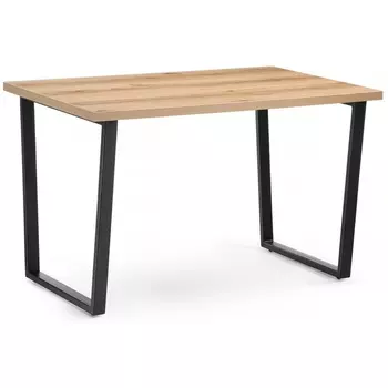 Стол Woodville Лота Лофт 120 25 мм черный матовый / дуб делано светлый 489610