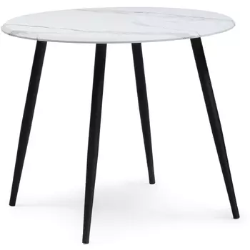 Деревянный стол Notta Абилин 90х76 мрамор белый / черный матовый 517037