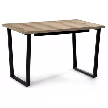 Стол раскладной Notta Лота Лофт 120 25 мм дуб делано светлый / черный матовый 489642