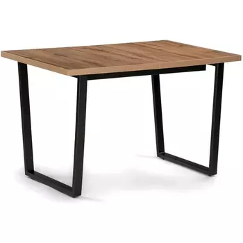Стол раскладной Notta Лота Лофт 120 25 мм черный матовый / дуб делано темный 489638
