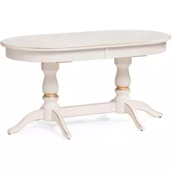 Деревянный стол Woodville Красидиано 150 слоновая кость / золото 515966