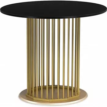 Стол деревянный Woodville Берту 90х90х75 черный / золото арт.611361