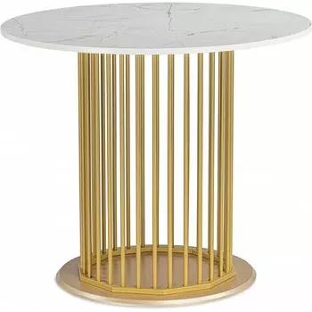 Стол деревянный Woodville Берту 90х90х75 оникс / золото арт.611360