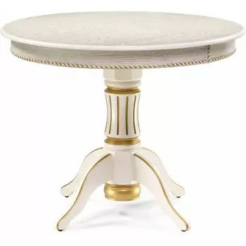 Стол деревянный Woodville Павия 100 крем / золотая патина арт.615208