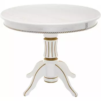 Стол деревянный Woodville Павия 100 молочный / золотая патина арт.615197