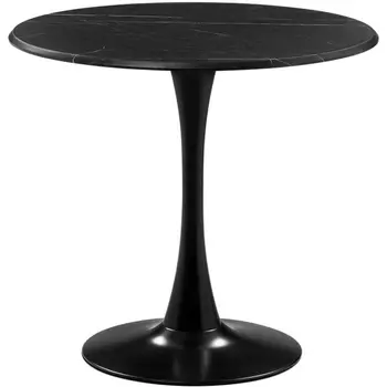 Стол деревянный Woodville Тулип 80х73 мрамор черный / черный 530833