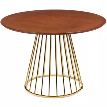 Стол диам.110см, шпон орех с золотистыми ножками Bradex Home Liverpool RF 0439
