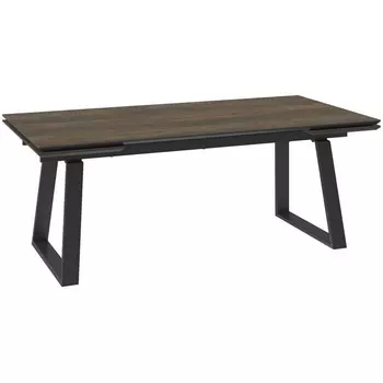 Стол DikLine AKZ200 Керамика древесный Plank BG 111/подстолье черное/опоры черные (2 уп.) арт.00-00077957 Dikline