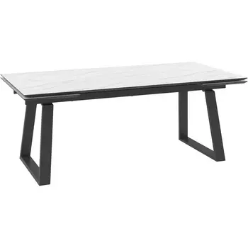 Стол DikLine AL-200 Мрамор светлый модерн (COMPAKT CER)/опоры черные (2уп.) 00-00070752 Dikline