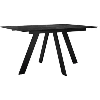 Стол DikLine DKD140, керамика 140(180)х80, мрамор черный матовый, опоры черные (2 уп.) арт.00-00076077 Dikline