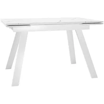 Стол DikLine DKL140 Керамика Белый мрамор/опоры белые (2 уп.) арт.00-00072993 Dikline