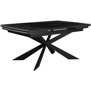 Стол DikLine KM160 мрамор С45 (керамика черная/опоры черные) арт.00-00071868 Dikline