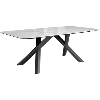 Стол DikLine KS220 керамика Cloud (белый глянец C11 )/опоры черные арт.00-00071460 Dikline