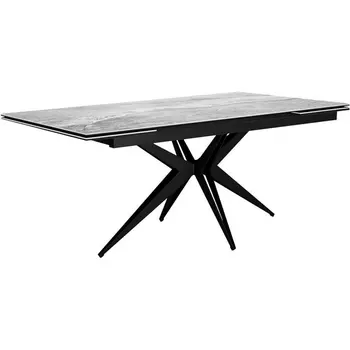 Стол DikLine KW160 мрамор С31 (керамика серая глянец)/опоры черные арт.00-00071870 Dikline