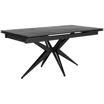 Стол DikLine KW160 мрамор С45 (керамика черная)/опоры черные 00-00071269 Dikline