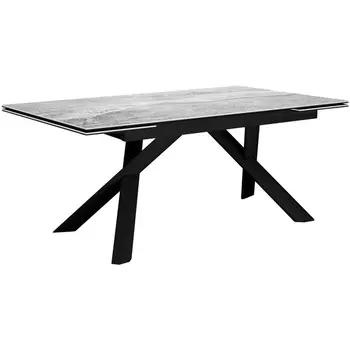 Стол DikLine KX160 мрамор C31 (керамика серая глянец)/опоры черные арт.00-00071867 Dikline