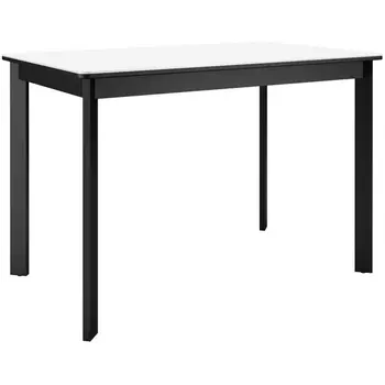 Стол DikLine LK110 Керамика Mono white (белый матовый) /подстолье черное/опоры черные арт.00-00075473 Dikline