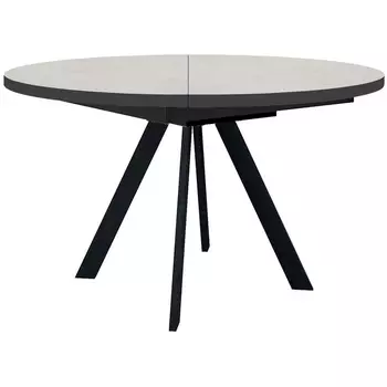 Стол DikLine RD120 хромикс белый, опоры черные Dikline