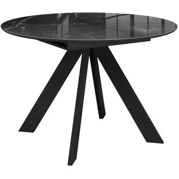 Стол DikLine SFC110 d1100 стекло Оптивайт Черный мрамор/подстолье черное/опоры черные 00-00070096 Dikline