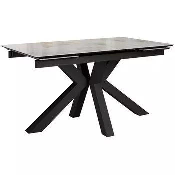 Стол DikLine SFE140 Керамика Italian Grey (глянец серый)/подстолье черное/опоры черные (2 уп.) арт.00-00075483 Dikline