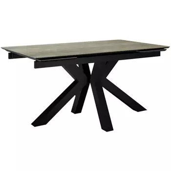 Стол DikLine SFE140 Керамика мрамор под дерево BG 110/подстолье черное/опоры черные (2 уп.) арт.00-00077310 Dikline