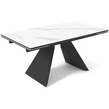 Стол DikLine SKB160 Керамика FNZ 9206037 (белая)/подстолье черное/опоры черные (2 уп.) арт.00-00072183 Dikline