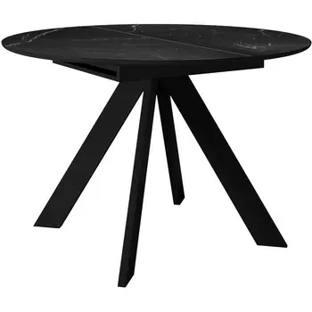 Стол DikLine SKC100 d1000 Керамика Черный мрамор,подстолье черное,опоры черные Dikline