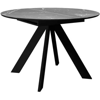 Стол DikLine SKC100 d1000 Керамика Серый мрамор,подстолье черное,опоры черные Dikline