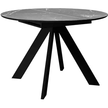 Стол DikLine SKC110 d1100 Керамика Серый мрамор/подстолье черное/опоры черные арт.00-00070093 Dikline