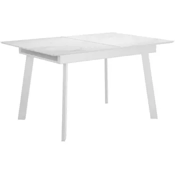 Стол DikLine SKH125 Керамика Белый мрамор/подстолье белое/опоры белые (2 уп.) 00-00070348 Dikline