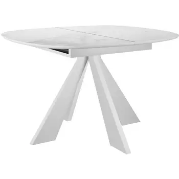 Стол DikLine SKK110 Керамика Белый мрамор/подстолье белое/опоры белые (2 уп.) 00-00070099 Dikline